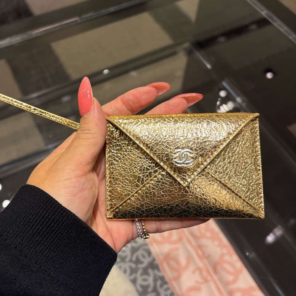 CHANEL Holiday Edition Card holder / Bag Charm in GOLD